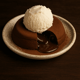 Lava with ice cream