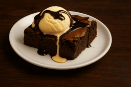 Brownie & vanilla ice cream