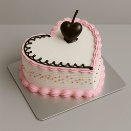 Vanilla heart cake eggless
