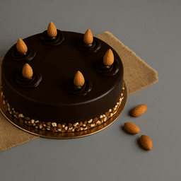 Chocolate almond cake eggless