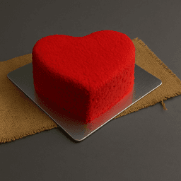 Anniversary redvelvet heart cake