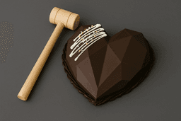 Dark chocolate heart pinata cake eggless
