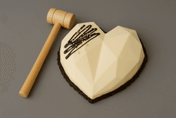 White chocolate heart pinata cale eggless