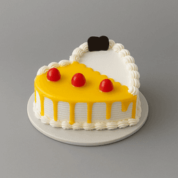 Pineapple heart cake eggless