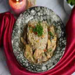 Chicken stroganoff with rice