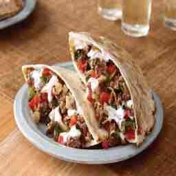 Grilled chicken pita pockets with hummus