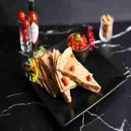 Keto veg quesadilla with tomato confit