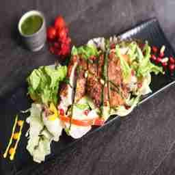Roasted chicken salad with basil lemon dressing
