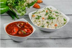 Chicken manchurian + veg noodles