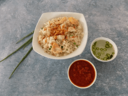 Burnt garlic egg fried rice