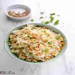 Burnt garlic egg fried rice