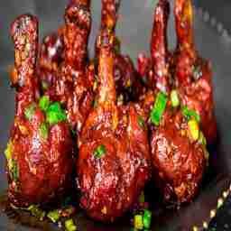 Chicken sticks with schezwan sauce- starter.