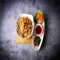 Chicken burnt  fried rice