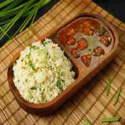 Veg fried rice + veg ball manchurian.