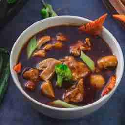 Chicken with oyster sauce gravy