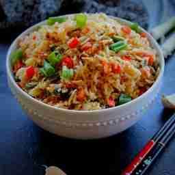 Burnt garlic egg fried rice