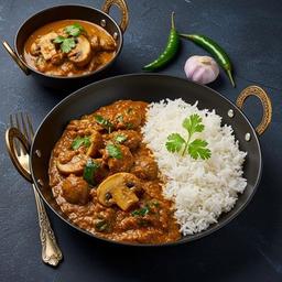 Mushroom Masala With Rice