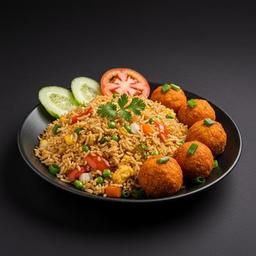 Veg Fried Rice With Veg Manchurian