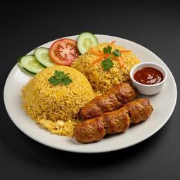 Egg Fried Rice with Chicken Kebab [2 Pieces]