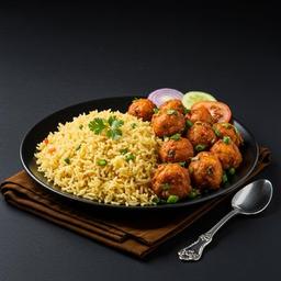 Ghee Rice with Gobi Manchurian