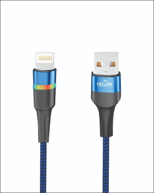 Celljoy Lightning Cable 1 M 65W Fast Charging  (Compatible with All Smartphone 65W All Iphone Model Before Ip15, Blue)