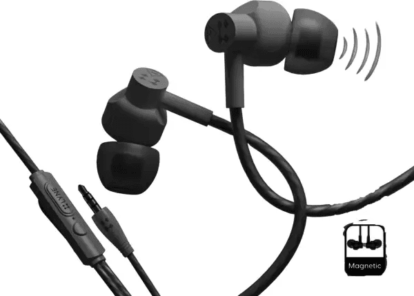 LYNE Signal 6 Magnetic Wired Headset (Black, In the Ear)