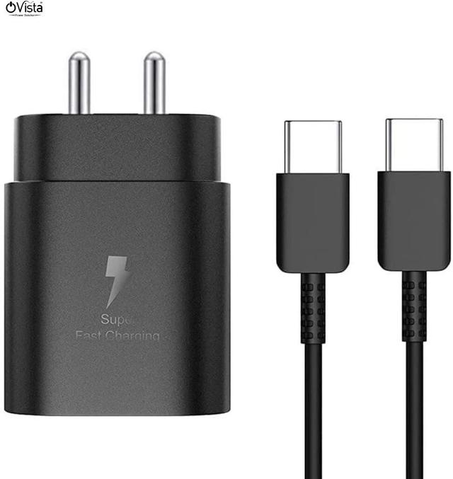 Ovista Pd Wall Charger for Mobile with Detachable Cable  (Black, Cable Included)