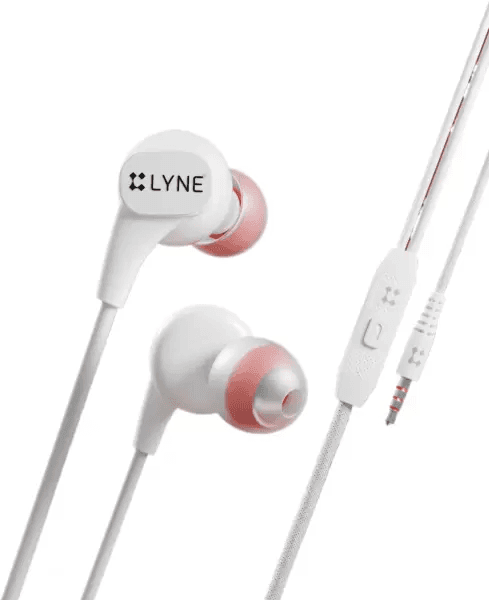 LYNE Signal 7 Magnetic Wired Earphone 3.5MM Audio Jack Wired Headset (White, In the Ear)