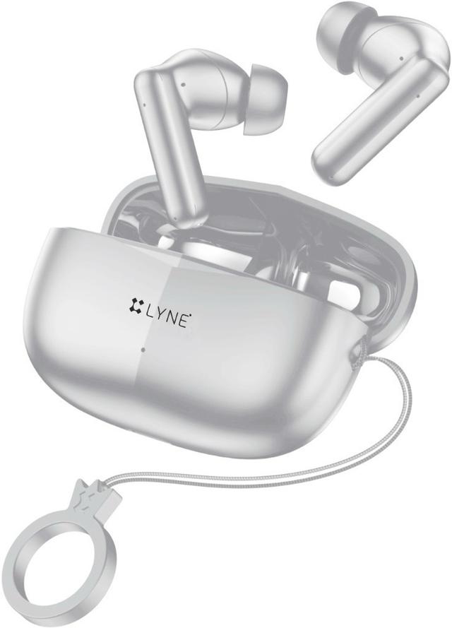 LYNE Coolpods49 50 Hours Playback with Enc and Lanyard Bluetooth  (White, In The Ear)