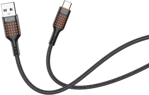 LYNE USB Type C Cable 1 M Flexy 24 Braided Cable 30W  (Compatible with Mobile, Black, One Cable)