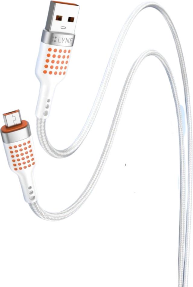 LYNE USB Type C Cable 1 M 30W Braided Cable  (Compatible with 30W Charging Support and All Smartphone, White, One Cable)