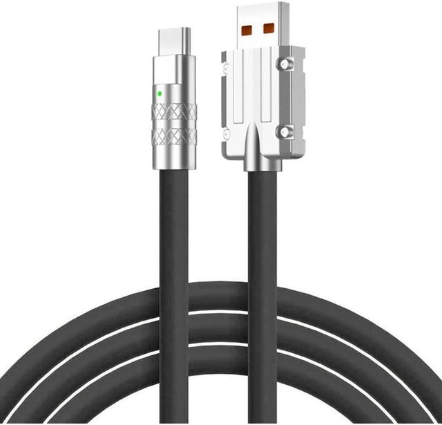 Ovista USB Type C Cable 7 A 1 M Unbreakable 120W Fast Charging 3M Braided  (Compatible with All Smartphone Support 120W or Other Smartphone and Data Transfer Used Too, Black, One Cable)