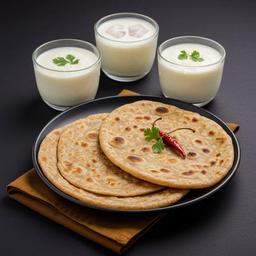 2 Wheat Plain Paratha + 2 Aloo Paratha + 2 Lassi