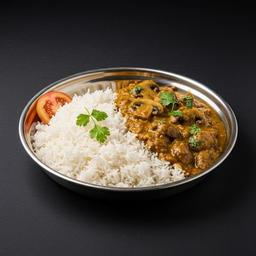 Rice Mushroom Curry Thali