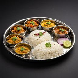 White Jeera Ghee Rice Thali