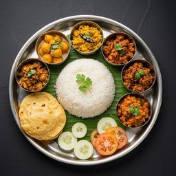 White Rice Thali