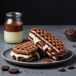 Black and White Waffle Sandwich