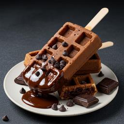 Chocolate Burst Waffle Popsicle