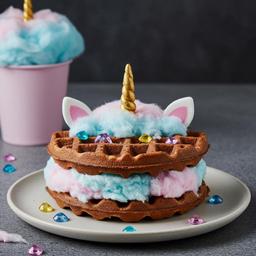 Unicorn Cotton Candy Waffle Sandwich