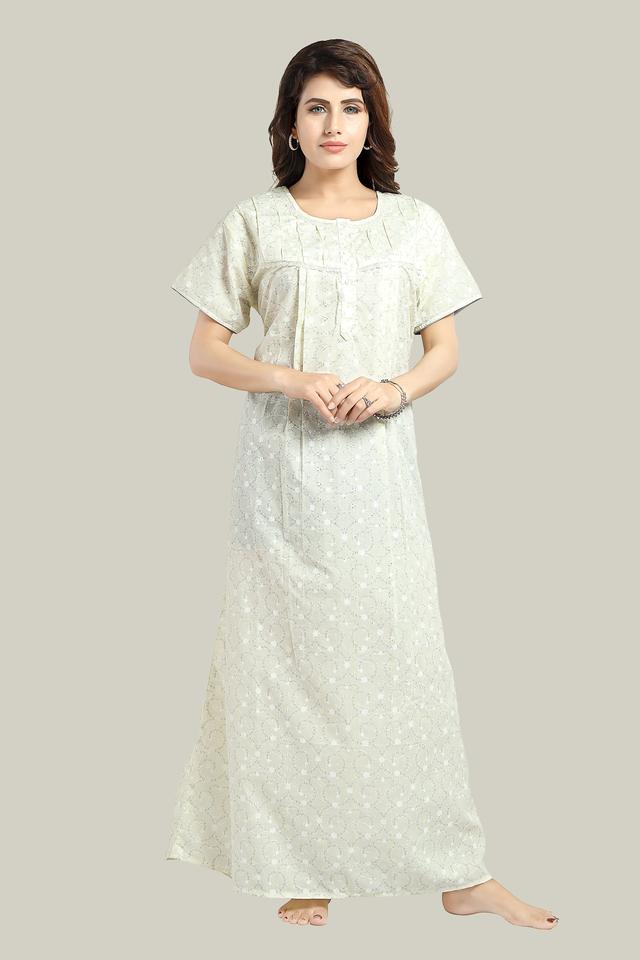 Lemon Yellow Chikankari Cotton Maryam-XL
