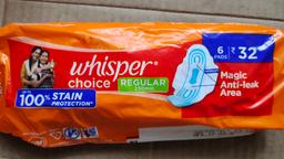 Whisper choice regular 230mm 6 pads