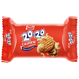 Parle 20-20 Cashew Cookies - Crispy, Sweet, Baked, 30 g Pouch