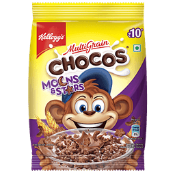 Kelloggs Chocos - Moons & Stars, With Whole Grain, Source Of Fibre, High In Calcium & Protein, Breakfast Cereals, 24 g