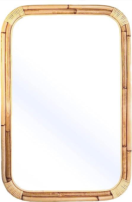 Dastkar Craft Natural Rattan Frame Rectangular Mirror (Medium-24" x 36")